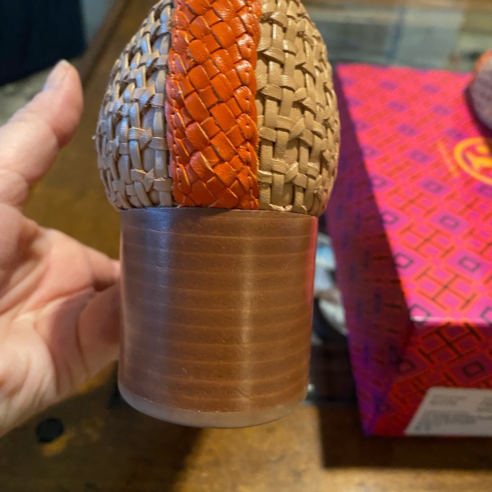 Tori Burch block heels size 10